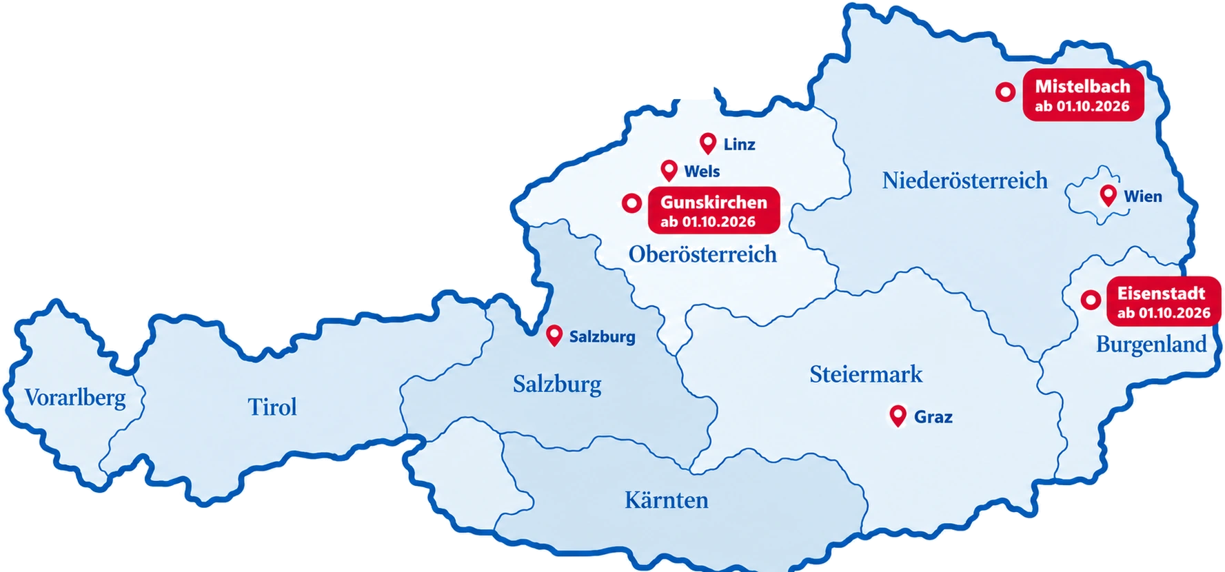 ARTEMICARE Standorte in Österreich: Wien, Graz, Linz, Wels, Salzburg sowie ab 01.10.2026 Mistelbach, Gunskirchen und Eisenstadt.